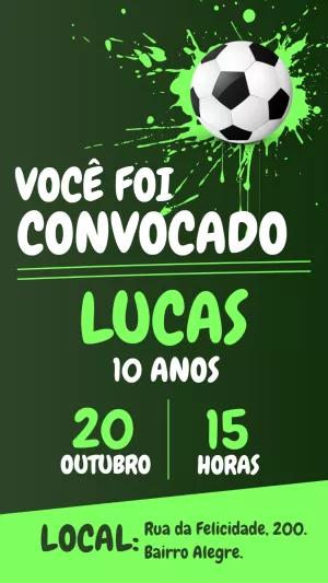 Convite Aniversário Futebol Moderno para Editar Online
