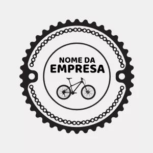 Logo de Ciclismo com Engrenagem de Bicicleta para Editar