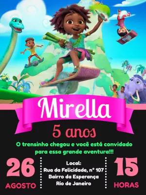 Convite Aniversário Eureka com Personagens para Editar Online
