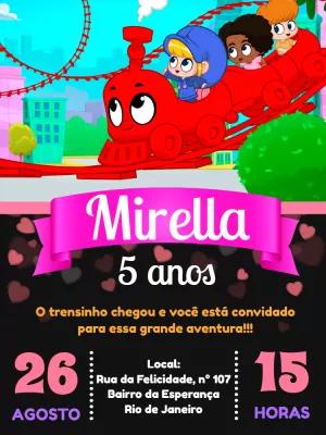 Convite de Aniversário Morphle com Trenzinho para Editar Online