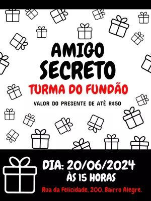 Convite Amigo Secreto Moderno para Editar e Enviar Online