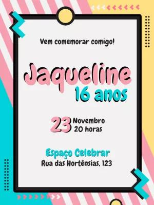 Convite de Aniversário Pop Art Estilo Retrô para Editar Online