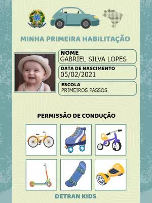 CNH Infantil com Foto para Editar Online e Imprimir
