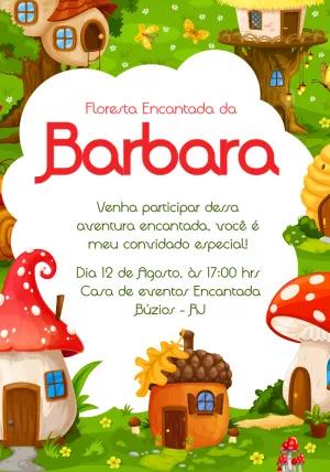 Convite Aniversário Floresta Encantada para Editar Online