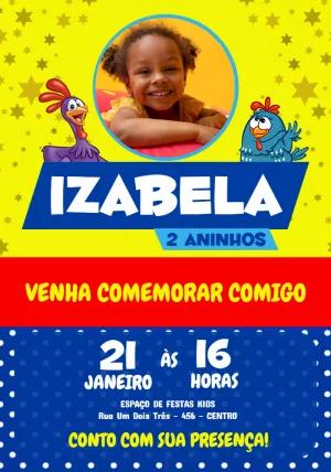Convite Aniversário Galinha Pintadinha com Foto para Editar