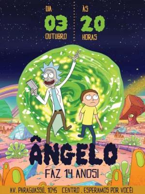 Convite de Aniversário Rick e Morty para Editar Online
