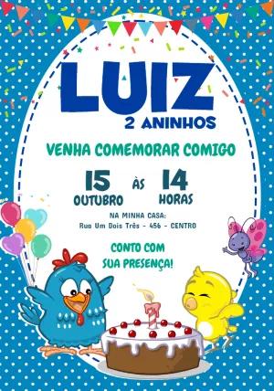 Convite de Aniversário Galinha Pintadinha para Editar Online