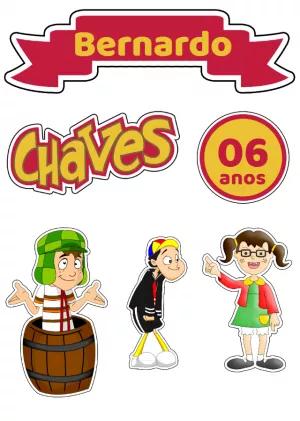 Topo de Bolo Aniversário Chaves e sua Turma para Editar