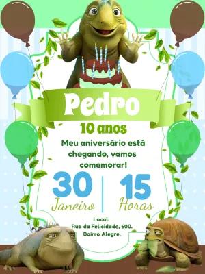 Convite Aniversário Tema Léo o Filme para Editar Online