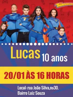 Convite de Aniversário Os Thundermans com a Família para Editar