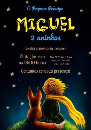 Convite Aniversário O Pequeno Príncipe para Editar Online