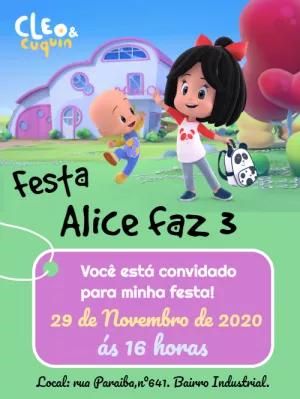 Convite de Aniversário Cléo e Cuquin para Editar Online