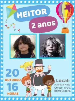 Convite Aniversário Mundo Bita com Foto para Editar Online