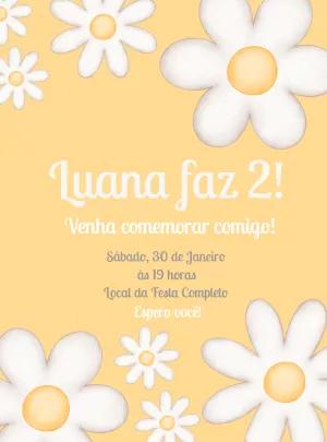 Convite de Aniversário Margaridas Delicadas para Editar Online
