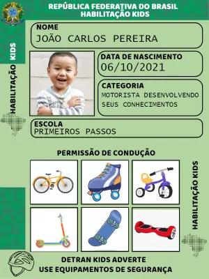CNH Infantil com Foto para Editar e Imprimir
