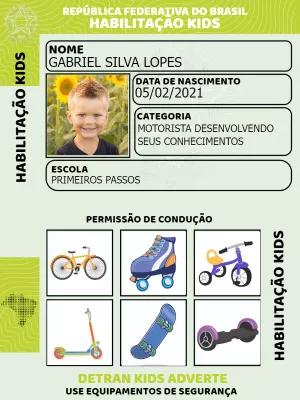 Habilitação Kids Editável com Foto para Personalizar Online