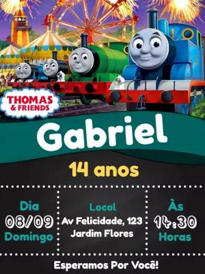 Convite Aniversário Thomas e Seus Amigos para Editar Online