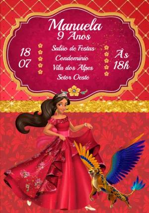 Convite Aniversário Elena de Avalon para Editar Online