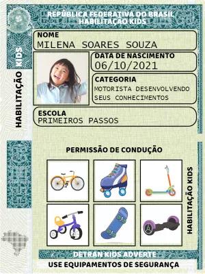 Carteira de Habilitação Infantil com Foto para Editar Online