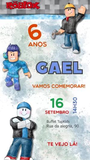Convite de Aniversário Roblox Aquarela para Editar Online