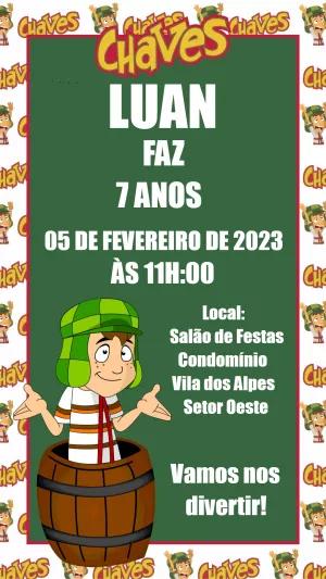 Convite de Aniversário do Chaves para Editar Online