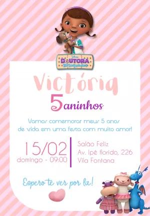 Convite de Aniversário Doutora Brinquedos para Editar Online