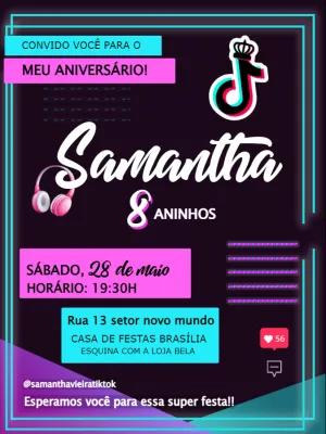 Convite de Aniversário Tema Rede Social para Editar Online