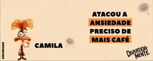 Arte para Caneca Divertida Mente Ansiedade para Editar Online