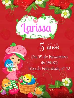 Convite de Aniversário Moranguinho Editável Online