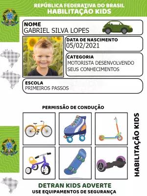 Carteira de Habilitação Infantil com Foto para Editar