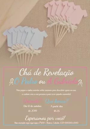 Convite Chá de Revelação Menino ou Menina para Editar Online