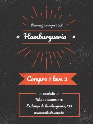 Folheto de Promoção para Hamburgueria para Editar Online