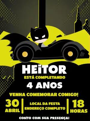 Convite de Aniversário Batman Toy Editável Online