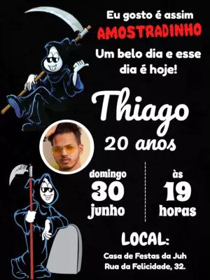 Convite Aniversário Amostradinho Meme com Foto para Editar