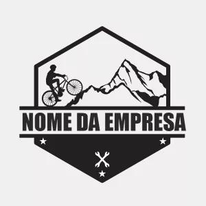 Logo de Ciclismo Mountain Bike com Montanha para Editar Online