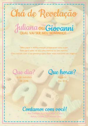 Convite Chá Revelação Menino ou Menina para Editar Online