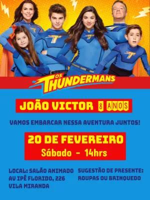 Convite de Aniversário Os Thundermans com Personagens para Editar