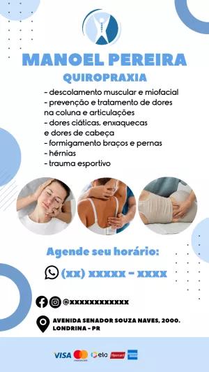 Cartão de Visita Quiropraxia Profissional para Editar Online