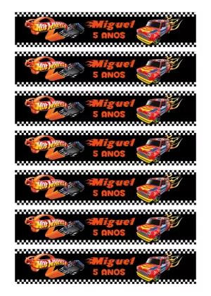 Rótulo de Garrafa Hot Wheels para Aniversário para Editar Online