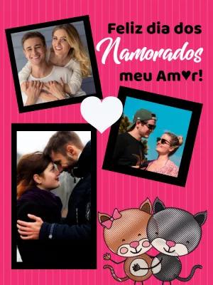 Cartão Dia dos Namorados com Fotos para Editar Online