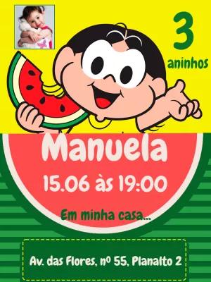 Convite de Aniversário Magali com Foto para Editar Online