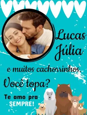 Cartão Dia dos Namorados com Foto de Casal para Editar Online