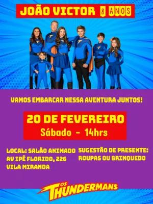 Convite Aniversário Os Thundermans para Editar Online