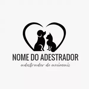 Logo Editável Adestrador de Pet com Cão e Gato para Editar