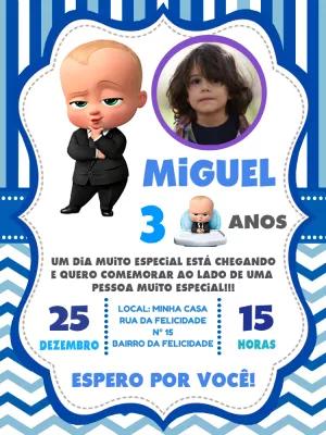 Convite Aniversário O Poderoso Chefinho com Foto para Editar