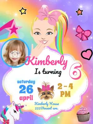 Editable Jojo Siwa Birthday Invitation with Photo