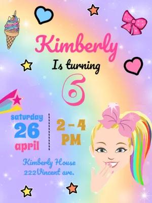 Jojo Siwa Birthday Invitation Template to Edit Online