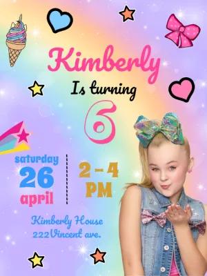Editable JoJo Siwa Birthday Party Invitation