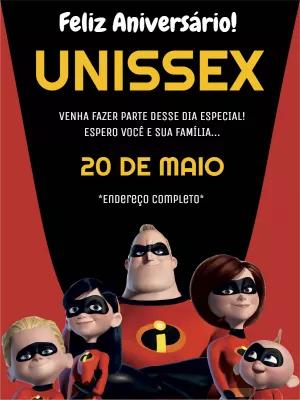 Convite de Aniversário Os Incríveis para Editar Online