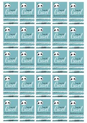 Tag de Aniversário Urso Panda Fofo para Editar Online